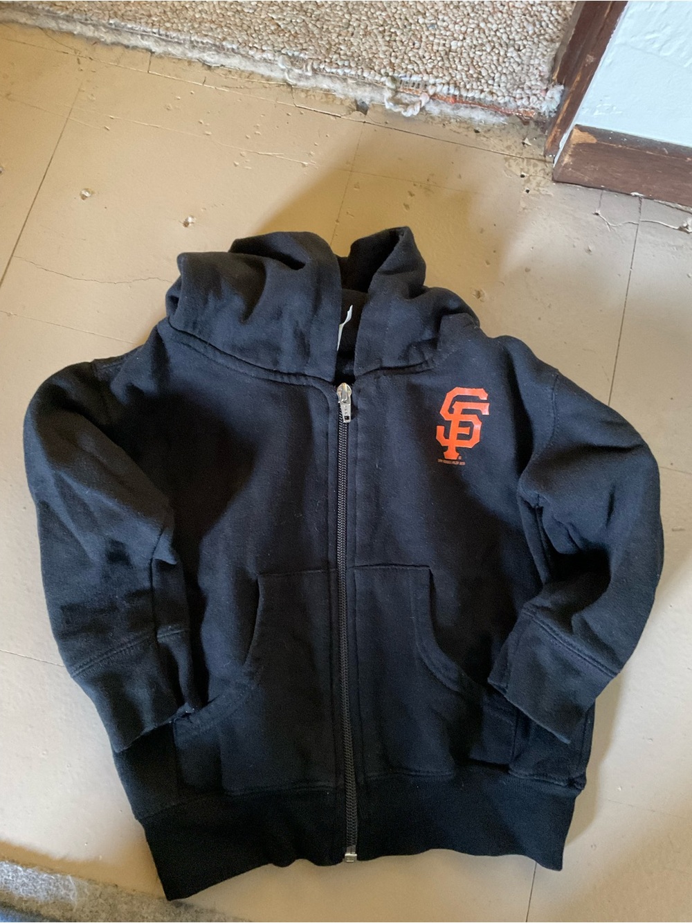 San Francisco Giants Full Zip Hoodie Size 2T Black MLB